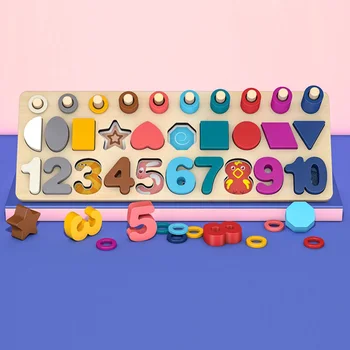 

Puzzle Wooden Montessori Jigsaw Children Toys Early Educational Match Tangram Brain Teaser Puzzles For Children