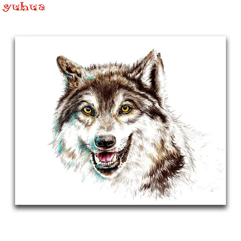 5D DIY Diamond painting Cross stitch wolf cartoon Full Square Diamond mosaic Art Full Round Diamond embroidery animal colorful_