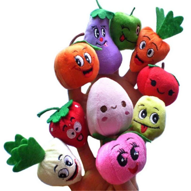 

20 Pcs/Lot Cartoon Fruit Vegetables Finger Puppets Baby Finger Dolls Kawaii Plush Educational Toys Many Style J829