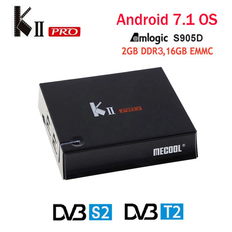 

MECOOL KII Pro Android TV Box android 7.1 Amlogic S905D Quad-core 2GB/16G set top box Dual Wifi Blue media Player sopport IPTV