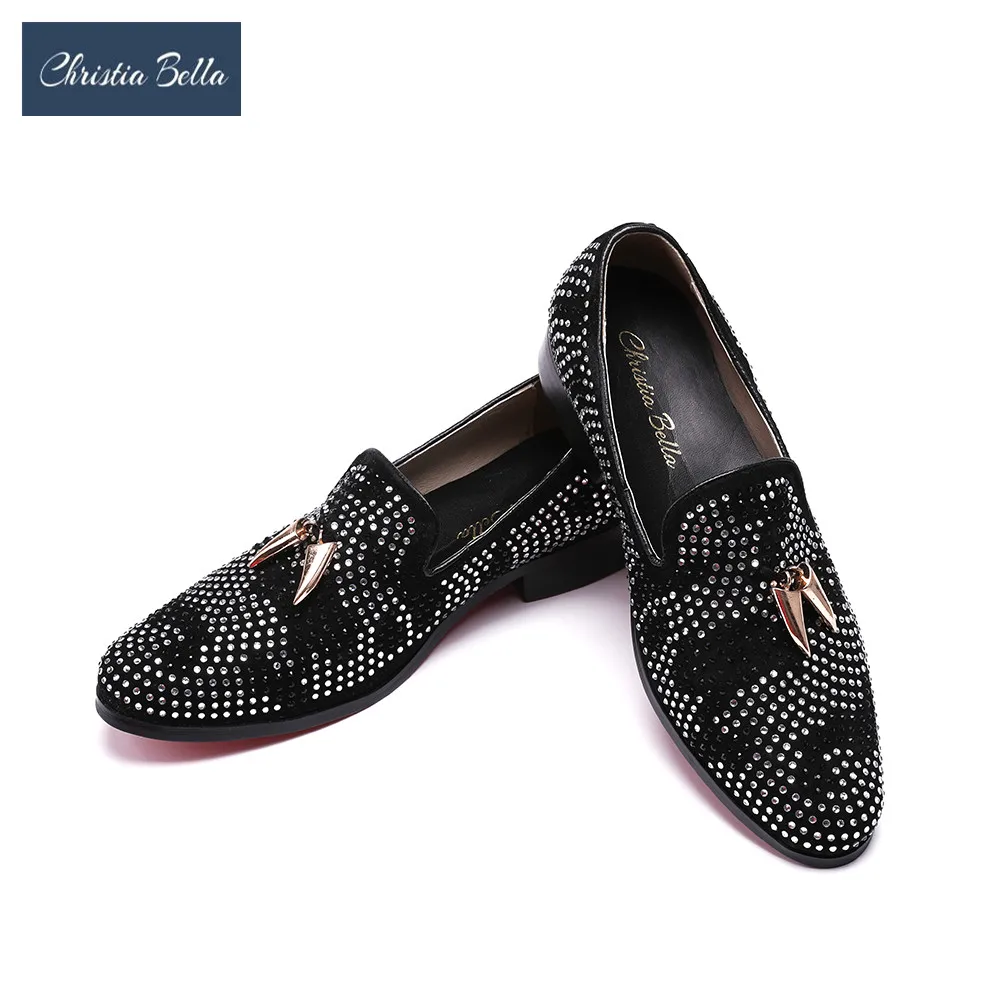 Christia Bella New Men Loafers Shoe with Exquisite Crystal Men Wedding ...