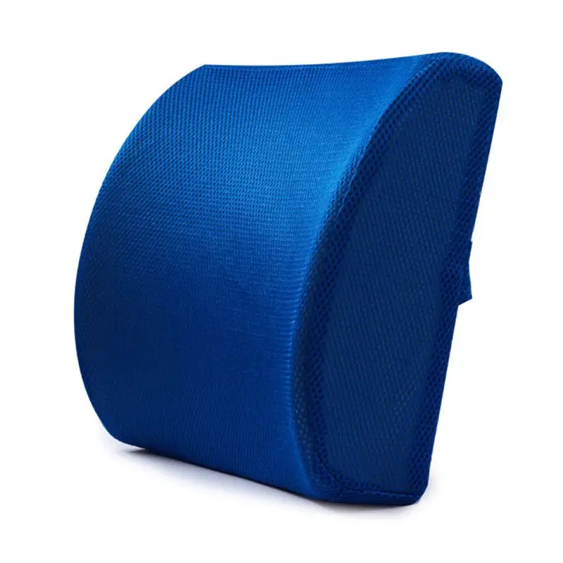 Пены памяти сиденье стул поясничная поддержка спины Подушка для офиса дома автомобиля Корректор осанки - Цвет: Синий