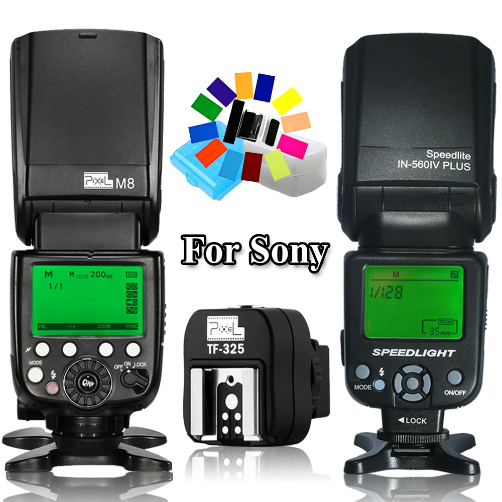 

INSEESI IN-560IV IN560IV Plus&Pixel High Speed Wireless Flash Speedlite&TF-325 Hot Shoe Adapter For Sony A58 A6000 A7s A7rA7r II
