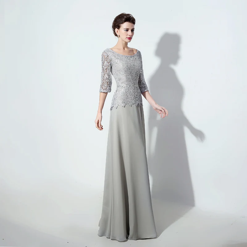 Элегантный кружевной топ, платья для матери невесты, шифоновые женские вечерние платья с коротким рукавом, vestido de novia OS338