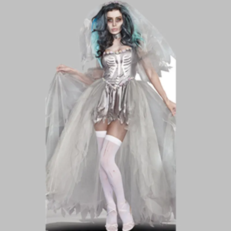 Halloween Female Ghost Bride Cosplay Vampire Zombie Dress Women