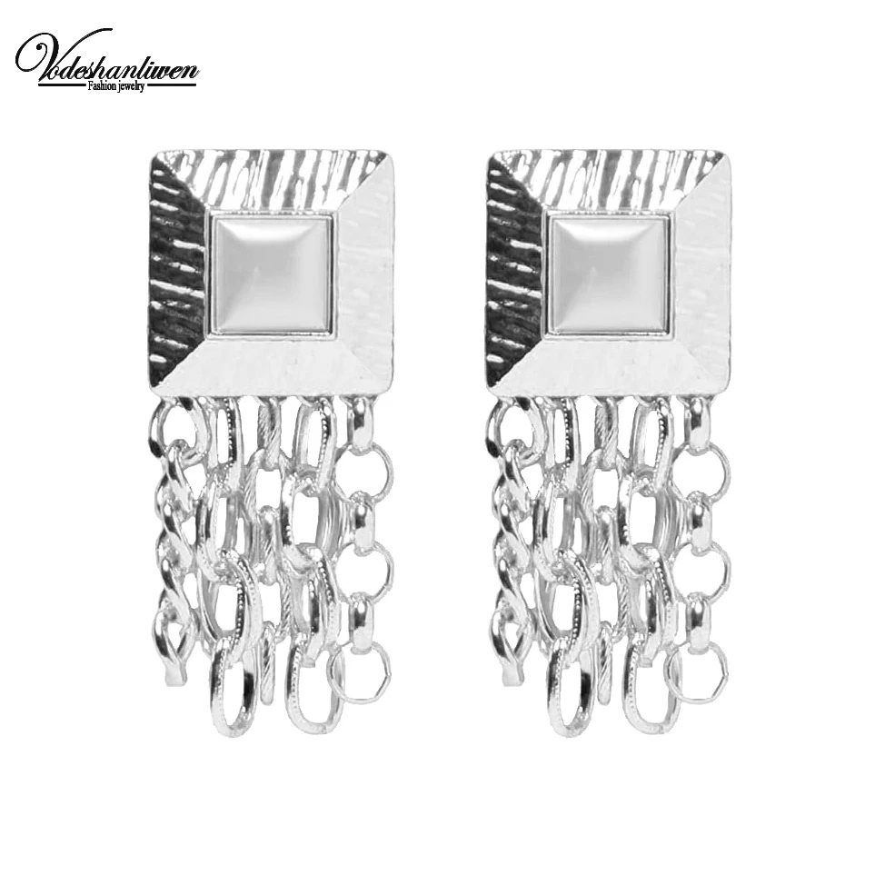 Vodeshanliwen дизайн ZA металлические Винтажные висячие серьги для женщин богемные серьги с искусственным жемчугом массивные украшения