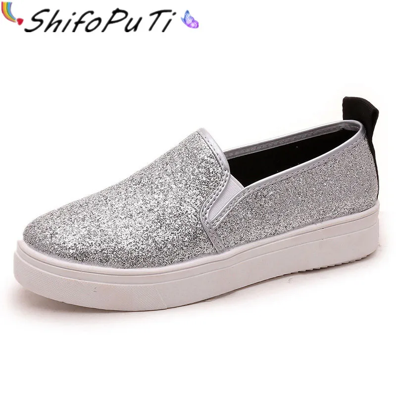 2017 Shiny Women Flats Casual Shoes Breathable Loafers Round Toe ...