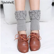 Модные женские вязаные гетры с листьями; носки для обуви с прорезями; вязаные сапоги с манжетами; женские сапоги; гетры