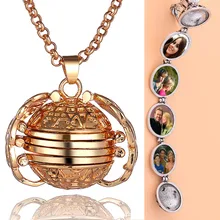 Exquisite DIY Photo Storage Pendant Gold Plating 4 Colors Angel Wings Locket Necklace Gift For Pretty Women Fashion Jewelry