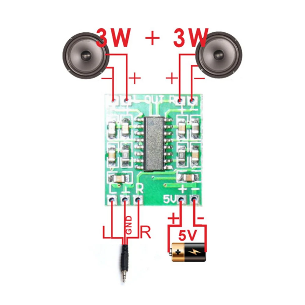 Миниатюрный цифровой Мощность Плата усилителя 2*3 Вт Класс D PAM8403 2,5~ 5В USB Питание