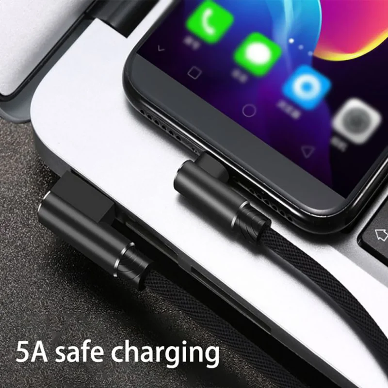 دائم المحمولة نوع-C 5A مزدوجة الكوع العملي الأحمر بيانات كابلات العالمي الهاتف اكسسوارات ل samsung huawei xiaomi iphone