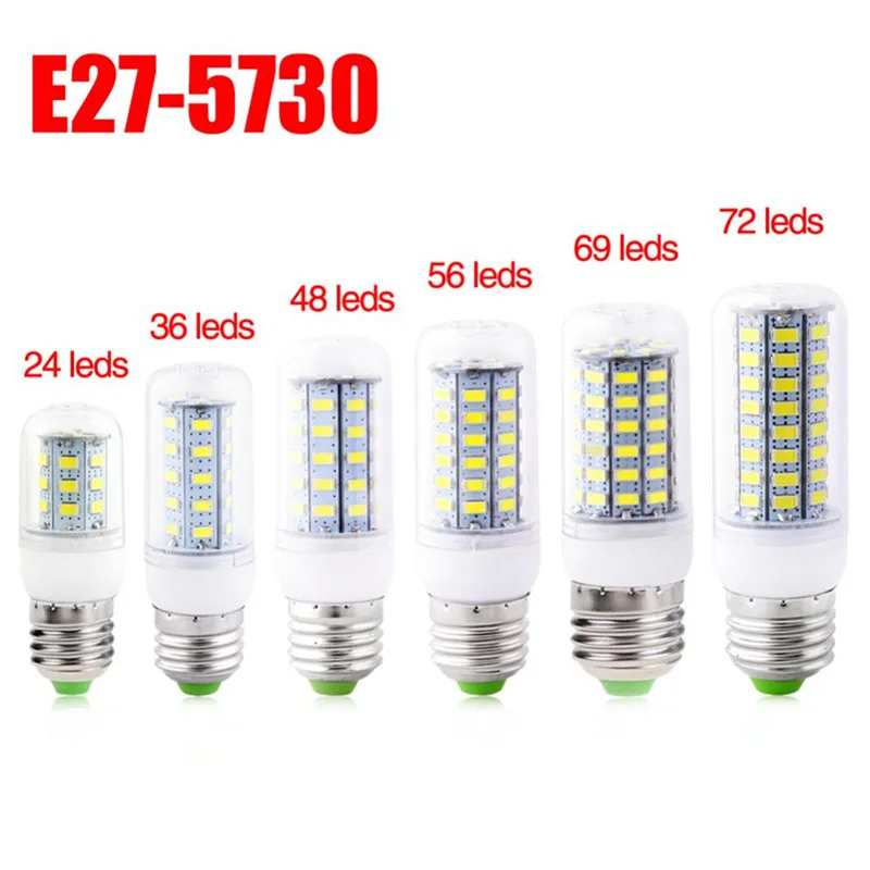 Светодиодная лампа E27/E14 AC220V мини кукурузная Теплый/Холодный белый 5730SMD