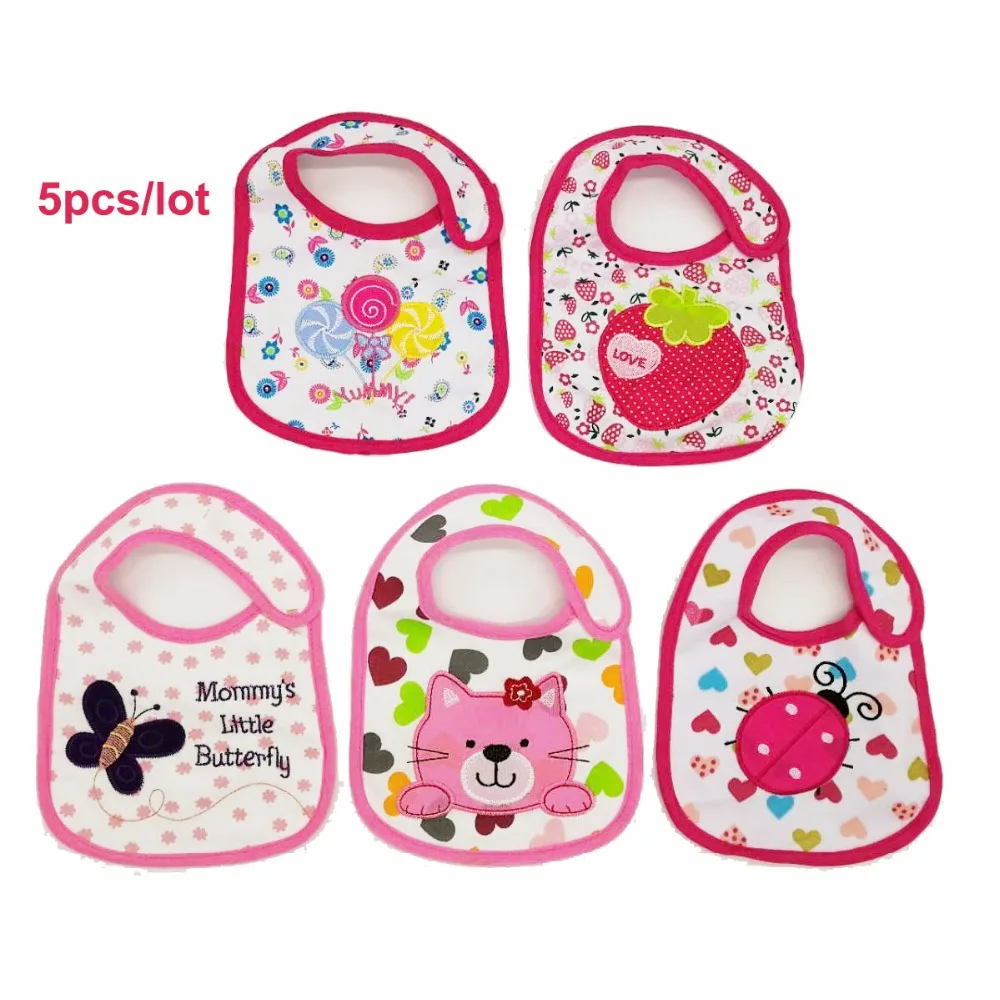 

5pcs/lot Baby Bibs Bandana 100% cotton High Quality Babadores burp saliva towel cartoon Boys Girls accessories clothing