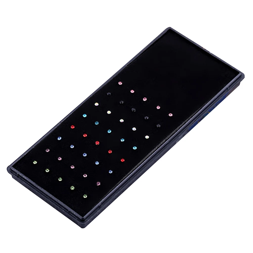 

Indian Style 60pcs/set crystal Rhinestone Nose Ring Bone Studs Body Piercing Pin
