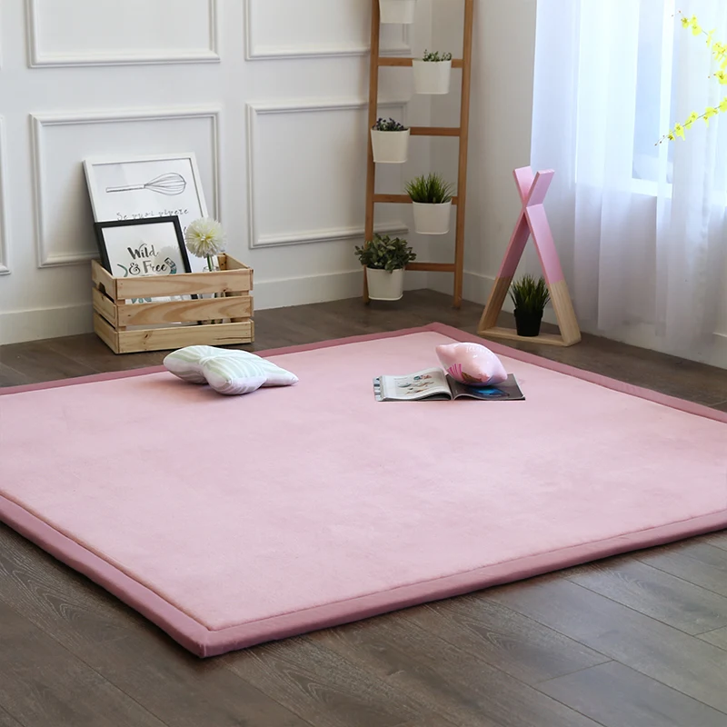 Детский Блестящий игровой коврик-пазл татами для гостиной, утолщенный коврик для спальни 180*200 см, детский коврик для ползания - Цвет: pink