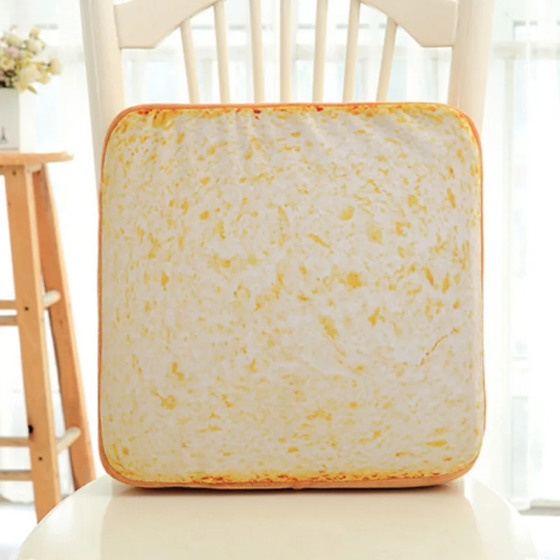 

New Cushion Cover Soft Warm Plush Toast Bread Slice Pet Mattress Bed Cushion Decorative Throw Pillow