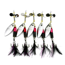 Fulljion 1pc girador iscas de pesca truta colher wobbers crankbait baixo carpa gabarito de pesca metal isca artificial iscas duras(China)