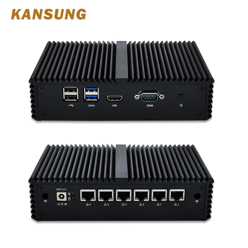 KANSUNG 6 LAN Intel Core i5 мини-компьютер Windows 10 Linux Pfsense Firewall маршрутизатор Настольный ПК 4 К HTPC неттоп безвентиляторный мини-ПК