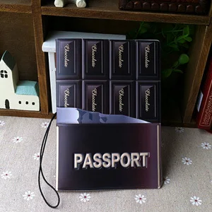 

Chocolate 3D stereo cartoon passport cover passport holder documents Taoka package - essential travel abroad