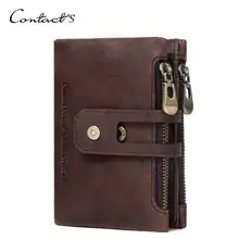 051918 горячий Мужчины кожа Двойные молнии Зажимы для денег Человек сцепления кошелек