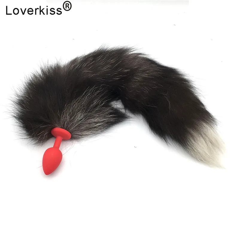 Loverkiss Fox Tail Red Silicone Butt Plug Anal Toys Massage Men Gay Women Extender Sexy BDSM Bondage | Красота и здоровье