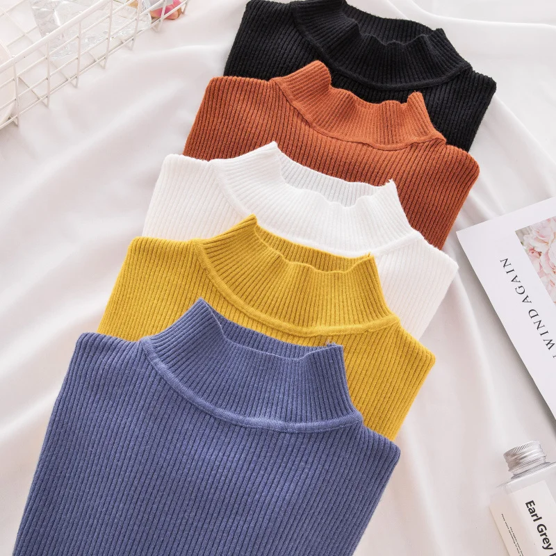 

urtleneck Knitted Sweater Female Casual Pullover Women Autumn Winter Tops Korean Sweaters Fashion Women Sweater Jumper New G10