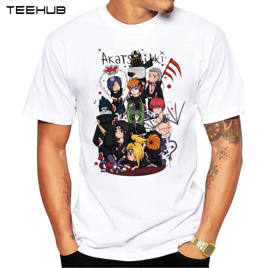 

TEEHUB New Arrival Men Fashion Akatsuki Anime Printed T-Shirt Short Sleeve Tee Hipster Cool Design Tops