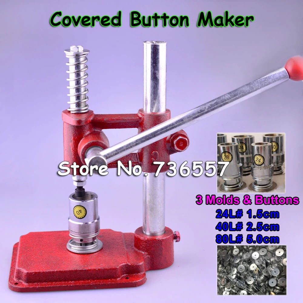 Manual Fabric Self Cover Button Maker Machines 3 Sizes Fabric Covered