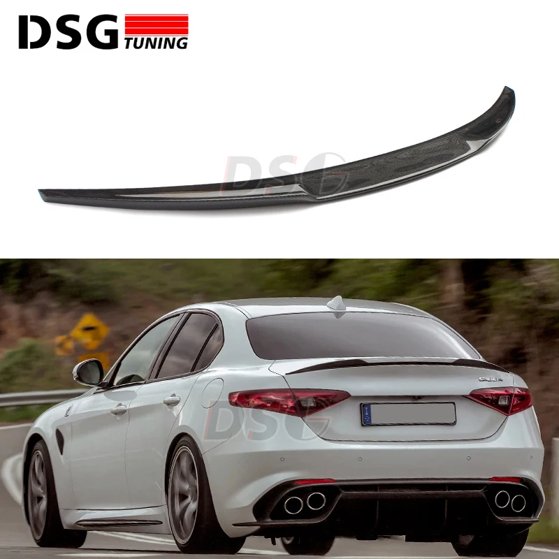 

OEM style Rear Spoiler for Alfa Romeo Giulia Carbon Fiber Gloss Black Trunk Wings Tail Auto Parts 2015+ Tail Lip
