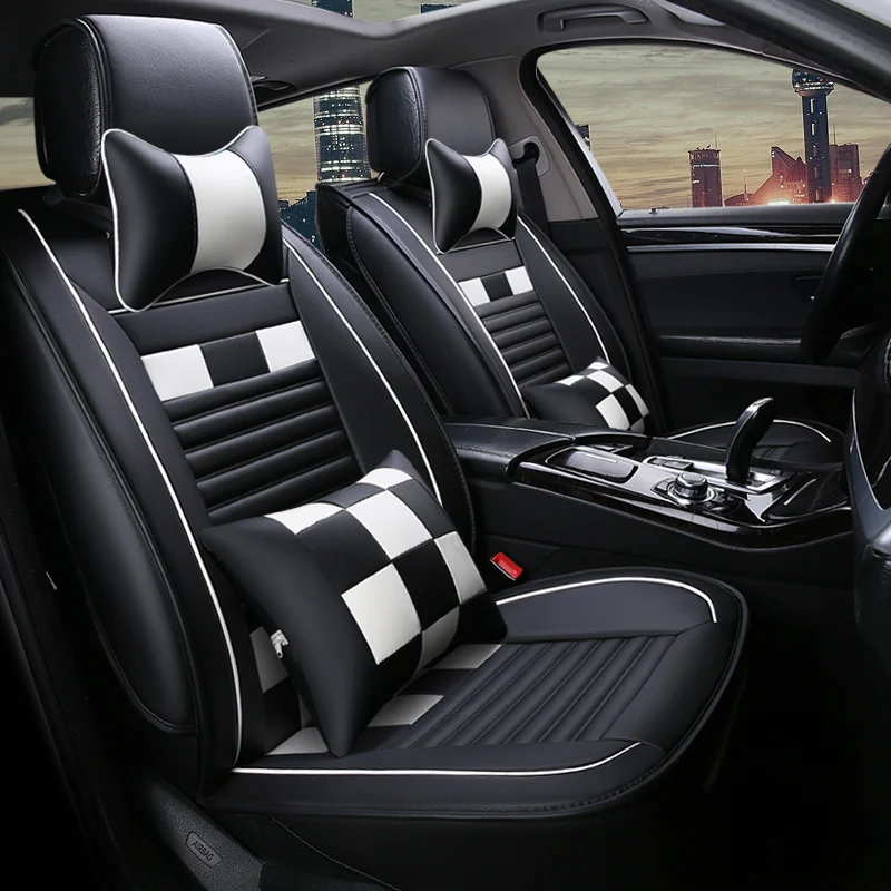 

Universal Auto Leather Car Seat Covers for dacia Dokker Duster Lodgy Logan 2 Sandero fiat albea Croma freemont Fullback
