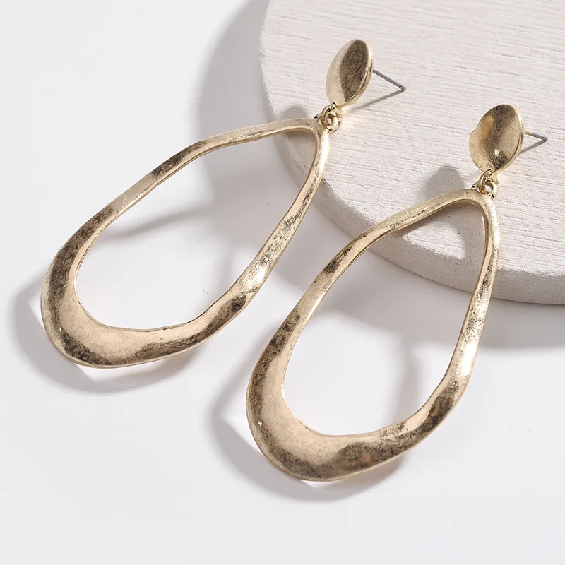 

ZWPON 2018 New Handmade Vintage Hammered Hollow Statement Earrings for Women