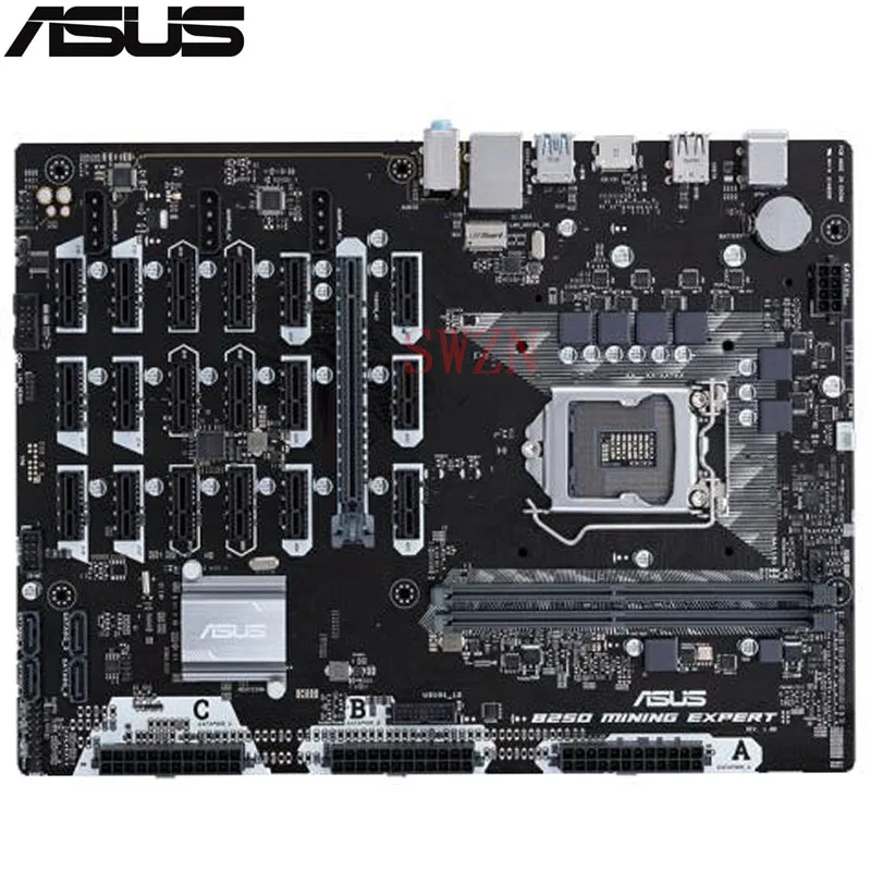 

original New Desktop motherboard For ASUS B250 MINING EXPERT B250 LGA 1151 i7i5i3 2*DDR4 32GB 4*SATA III ATX