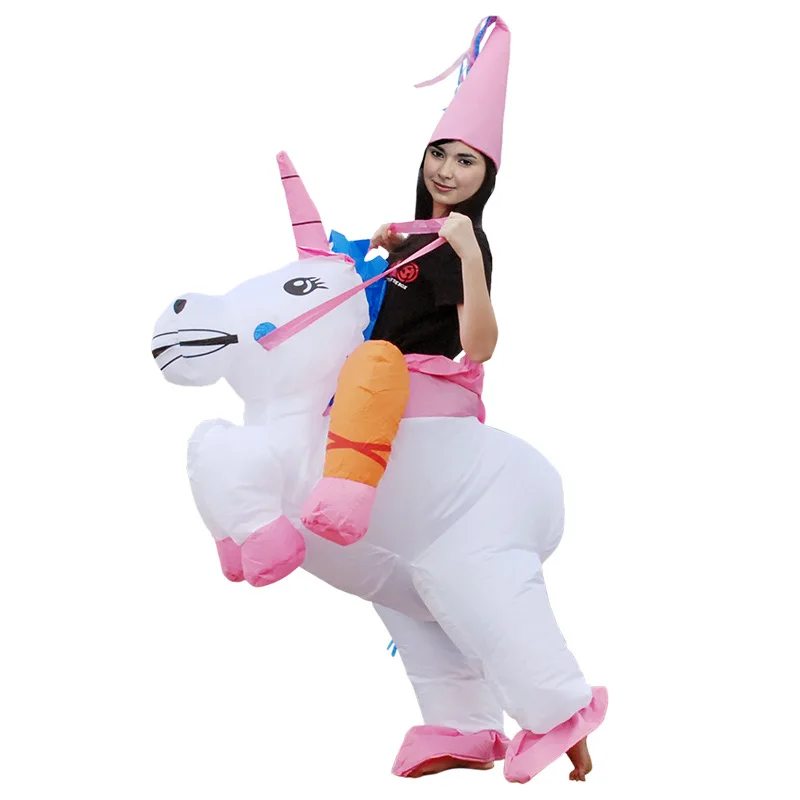 Coshome Adult Kids Inflatable Sumo Unicorn Dinosaur Costumes Cowboy  AirSuits Fancy Halloween Party Clothing (6)