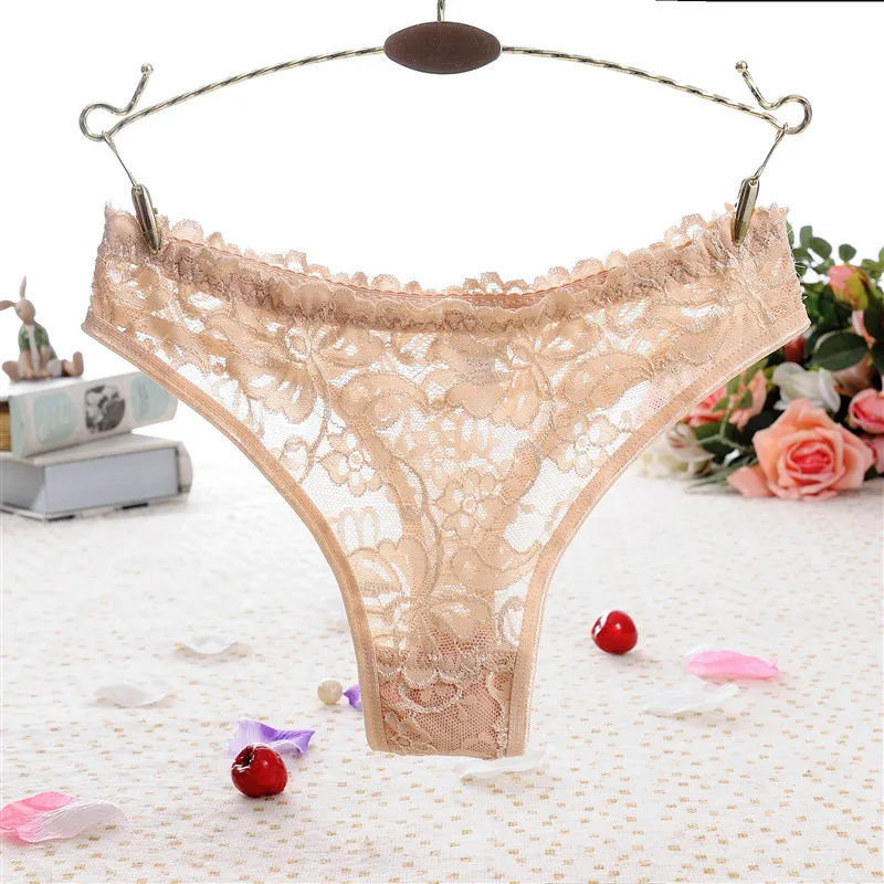 Sexy Women G-string Thongs Lace Floral Sheer Low Waist Underwear Soft Lingerie Cotton Crotch Briefs Seamless Panties Party  39 (9)