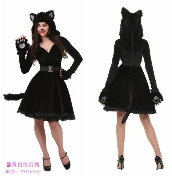 Halloween Disney COSPLAY cat lady black couple costume club film costume big yards - Цвет: skirt