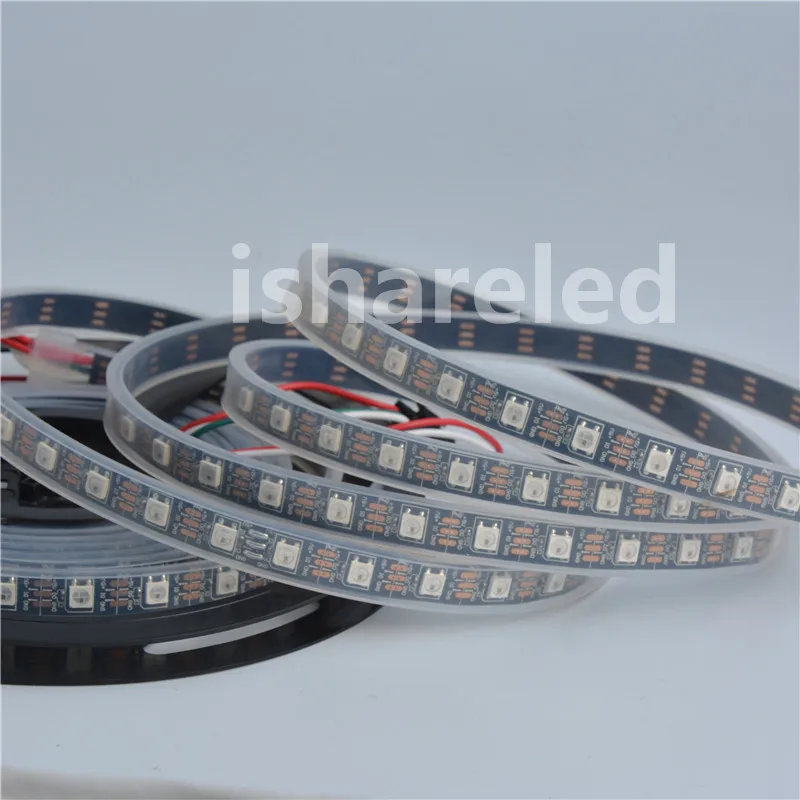 1/5 м DC5V SK6812 WS2812B 60leds/m черный Белый SMD 5050 RGB Dream Адресуемая цветная Пиксельная