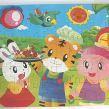 60 шт. мультфильм деревянные пазлы детей 3 лет выше DIY собрать деревянные головоломки, развивающие игрушки 30*22,5*0,6 см