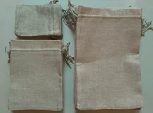 Lot de 5 Mini pochettes en toile de Jute, 7x9cm, 10x14cm, 13x18cm, 15x20cm, 20x30cm, petit sac cadeau en lin avec cordon de serrage