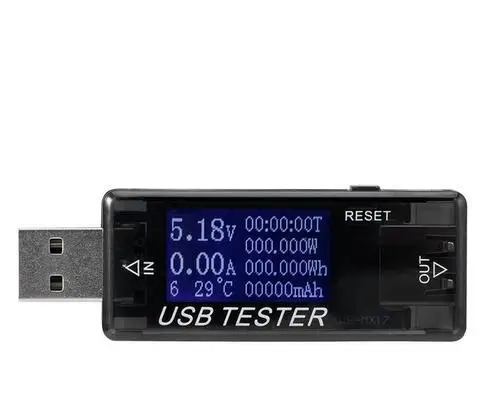 Цифровой Многофункциональный USB тестер 4-30 В мини Текущий Напряжение Зарядное устройство Ёмкость детектор пониженных энергии цифровой Дисплей - Цвет: Черный