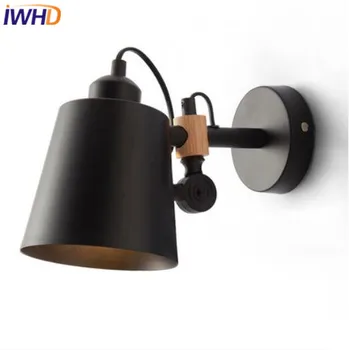 

IWHD Retro Loft LED Wall Lamp Iron Rotatable Black Wandlamp Colorful RH Fixtures Home Bathroom Light Kid's Room Bedside Light