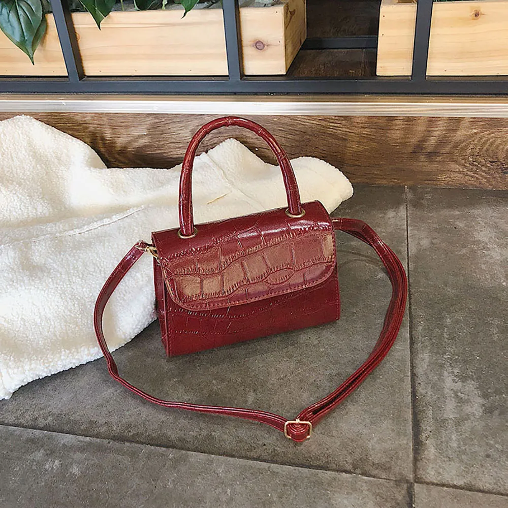 

2019TOPs Fashion Casual Women Simple Retro Portable Small Square Bag Wild Shoulder Bag Messenger Bag