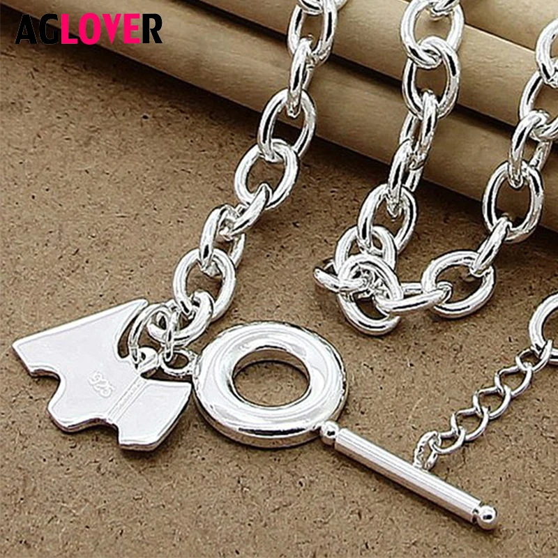 

Original 925 Sterling Silver Personality Pendant Chain Long Necklace Woman Wedding / Party Gift Jewelry Retail