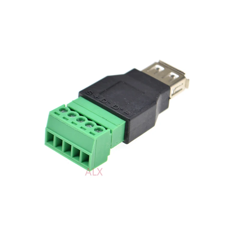 1 шт. разъем USB типа A 2 0 Мама на 5 контактный винтовой коннектор шаг разъема 3 мм usb