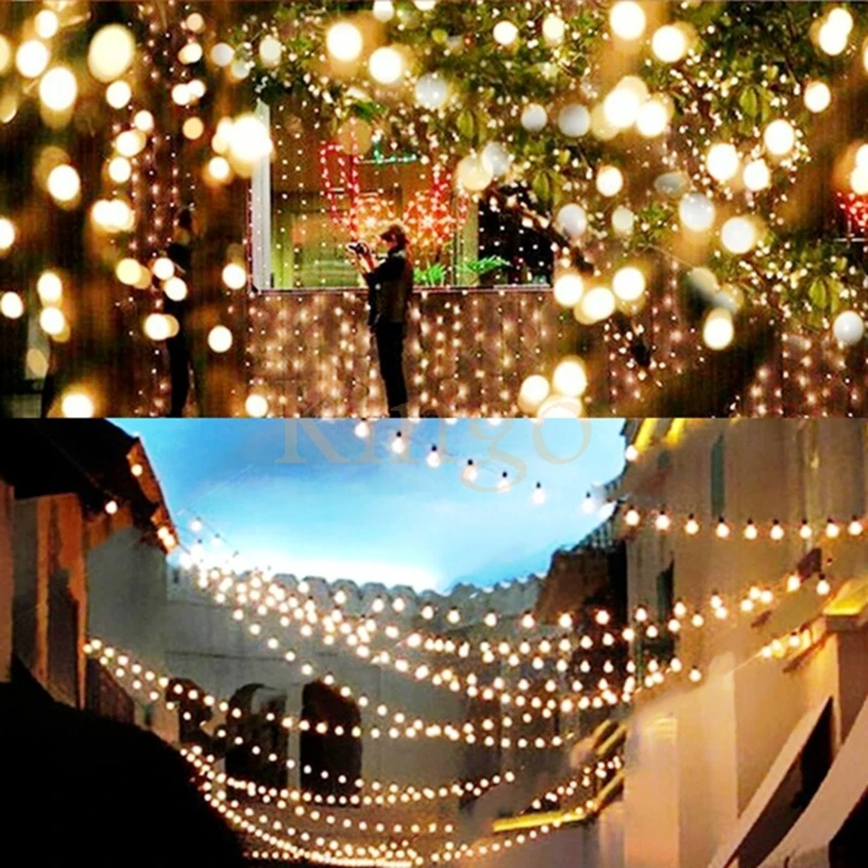 50 м 400 led шар струнный светильник s наружный Глобус Сказочный светильник водонепроницаемый свадебные вечерние рождественские украшения для сада Рождественская гирлянда лампа