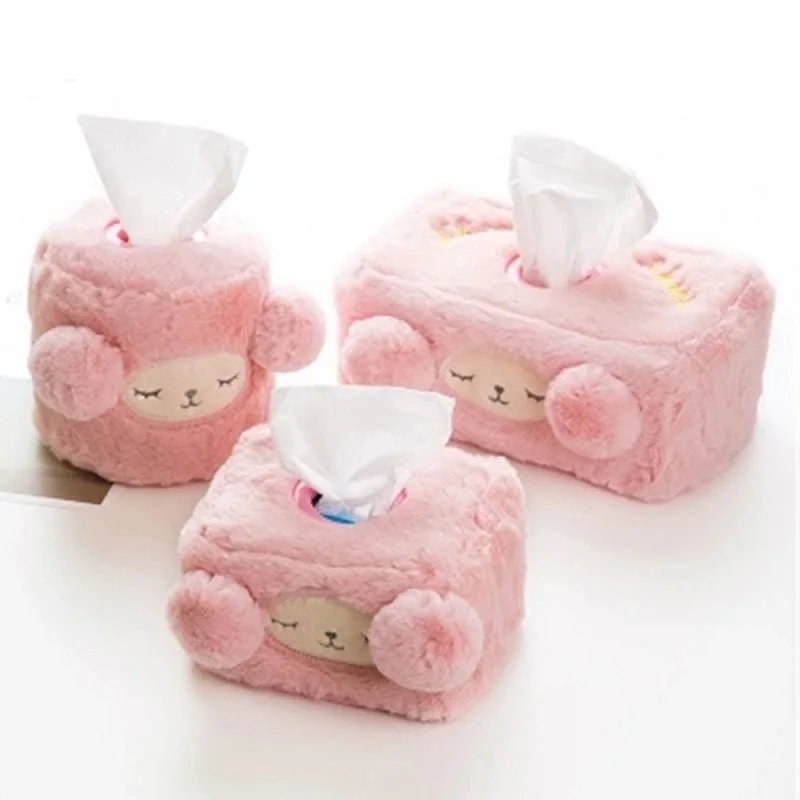Creative Cute Plush Sheep/Rabbit Shape Tissue Box Cover Home Napkin