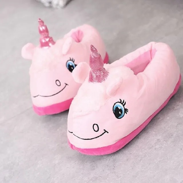 Unicorn Slippers Indoor Cartoon House Slippers Furry Women Adult Winter Cosplay Slipper Fluffy Warm Home Shoes Pantufa Unicornio In Shoes From Novelty