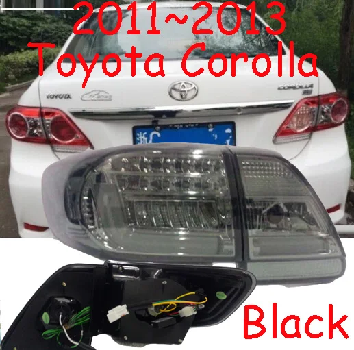 2 шт Тюнинг автомобилей головная лампа для Corolla 2011 2012 2013 год светодиодные фары DRL ходовые огни Биксеноновые лучевые Противотуманные фары с ангельскими глазками - Цвет: Black taillight