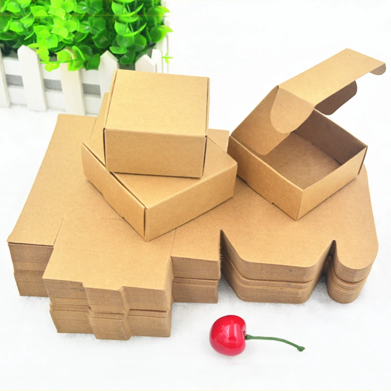 

2018 350g Brown Kraft Boxes Gift Packaging Carton Cardboard Soap Jewelry Candy Package Packing Paper Box Small