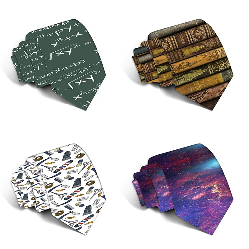 

8CM Men's 3D Print Ties for Men's Slim Neckties Polyester Jacquard Skinny Neck Tie Wedding Narrow Ties Party Accessories 5LD20
