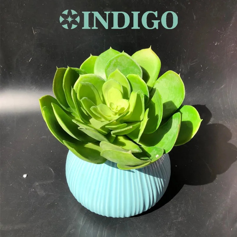 INDIGO Big Desert Lotus Artificial Succulent Plant Plastic Flower Green Plant Decoration Green